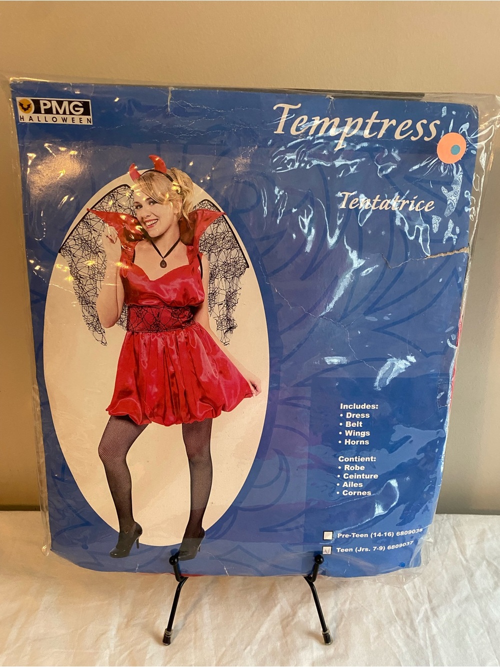 Red Devil Temptress Complete Red & Black Halloween Costume Horns NWT